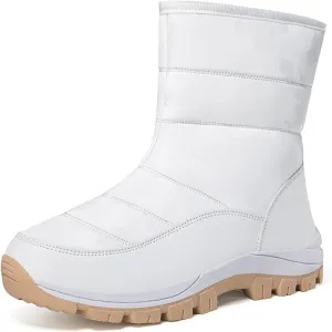 Women'S Winter Waterproof Platform Snow Boots Side Zipper Warm Fur Lined Outdoor Anti Slip Booties Casual Comfortable Insulation Cold-Resistant Mid-Calf Boot Shoes