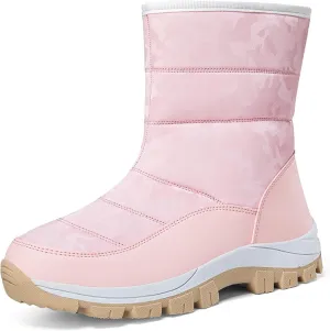 Women'S Winter Waterproof Platform Snow Boots Side Zipper Warm Fur Lined Outdoor Anti Slip Booties Casual Comfortable Insulation Cold-Resistant Mid-Calf Boot Shoes