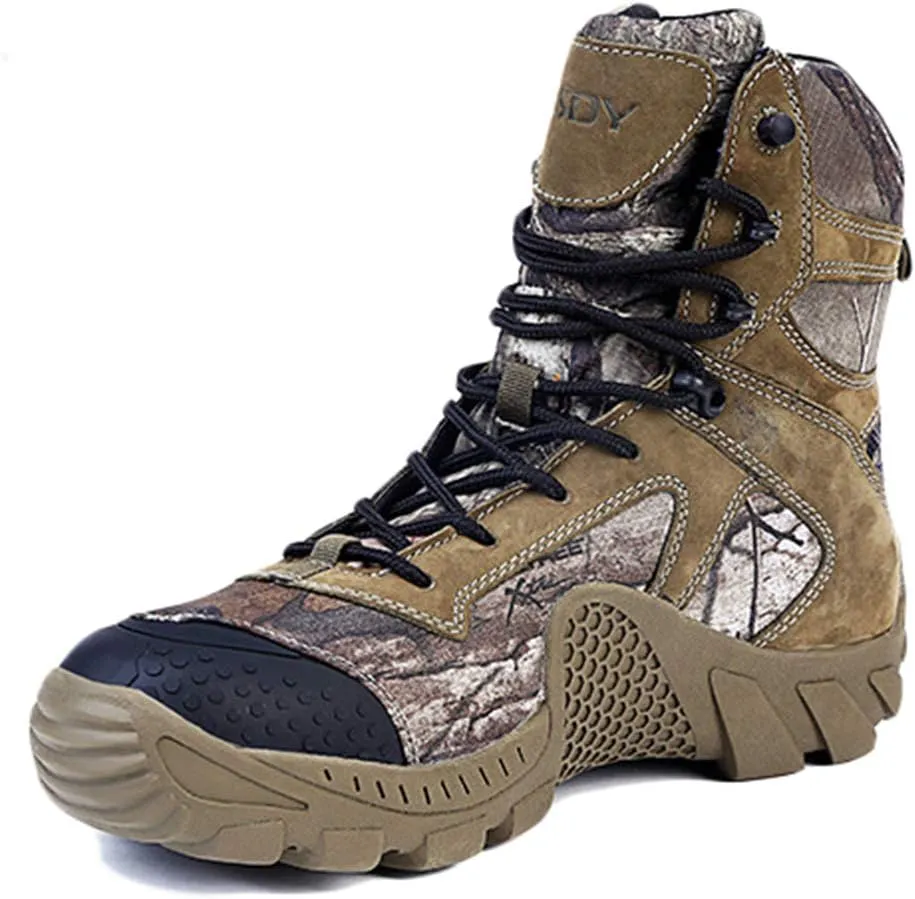Wygwlg Men Military Boots Four Seasons Action Combat Boots Durable Desert Tactical Boot Waterproof Jungle Off Road Mountaineering Boots