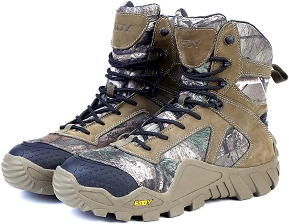 Wygwlg Men Military Boots Four Seasons Action Combat Boots Durable Desert Tactical Boot Waterproof Jungle Off Road Mountaineering Boots