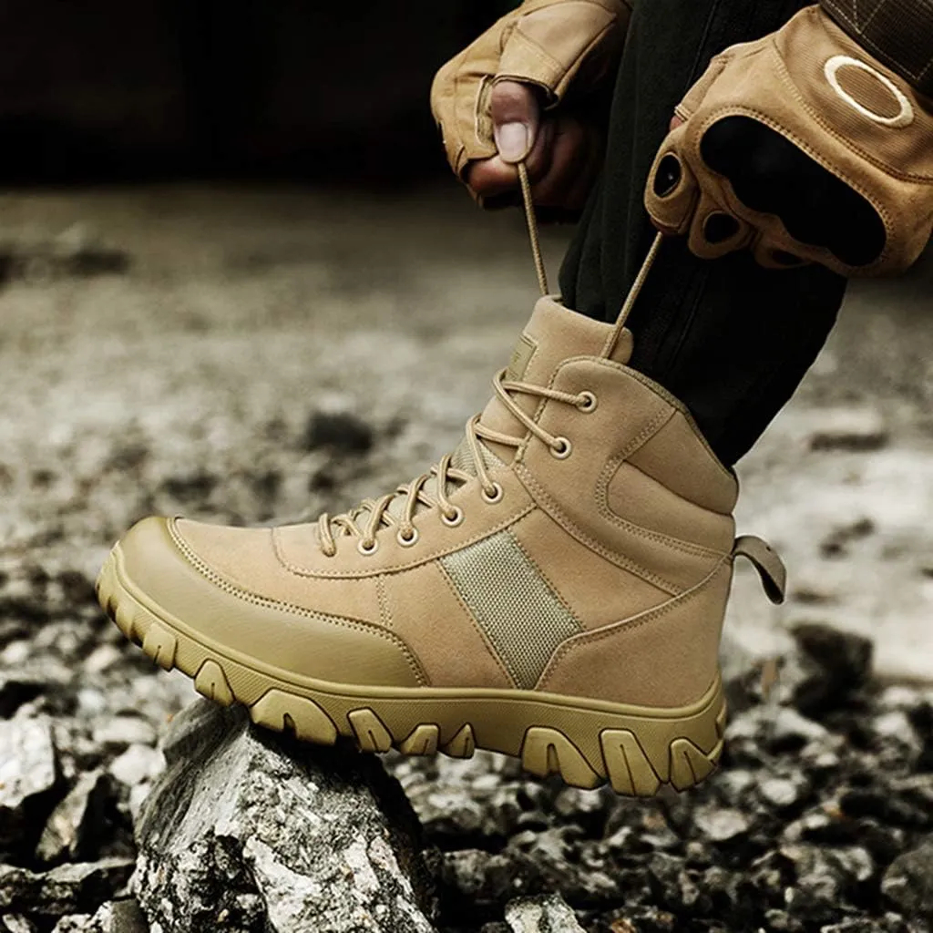 Wygwlg Men's Military Combat Army Boots Special Forces Boot Breathable Jungle Combat Boots Durable Low Rise Hiking Shoes