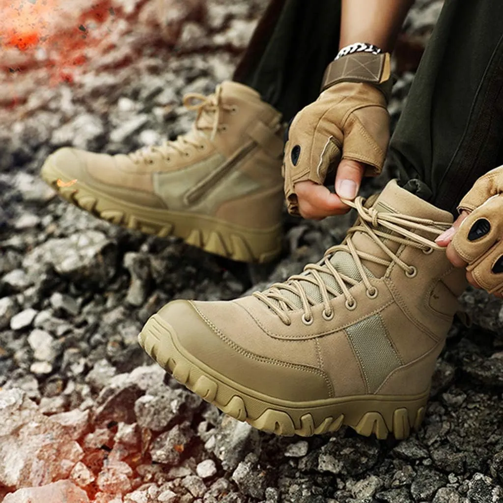 Wygwlg Men's Military Combat Army Boots Special Forces Boot Breathable Jungle Combat Boots Durable Low Rise Hiking Shoes