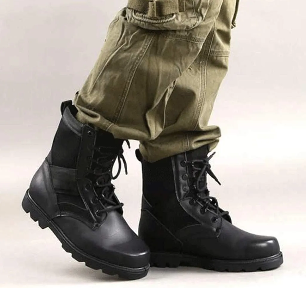 Wygwlg Mens Military Combat Black Army Patrol Work Hiking Boot Tactical Mountaineering Boots Security Jungle Recon Boot