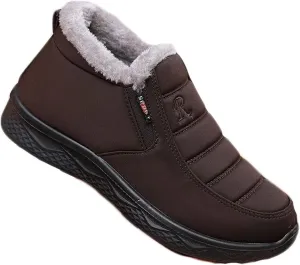 Yiozoi Men's Short Snow Boots Indoor and Outdoor Snow Proof Warm Velvet Walking Shoes Low Top Men's Casual Boots Anti Slip