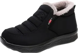 Yiozoi Men's Short Snow Boots Indoor and Outdoor Snow Proof Warm Velvet Walking Shoes Low Top Men's Casual Boots Anti Slip