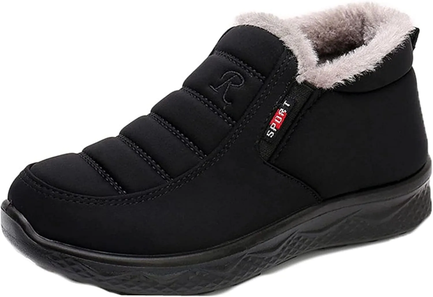 Yiozoi Men's Short Snow Boots Indoor and Outdoor Snow Proof Warm Velvet Walking Shoes Low Top Men's Casual Boots Anti Slip